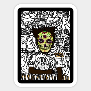 Kilt: A Striking NFT with MaleMask, MexicanEye Color, and DarkSkin Color" - DarkItem and Doodle Art Galore Sticker